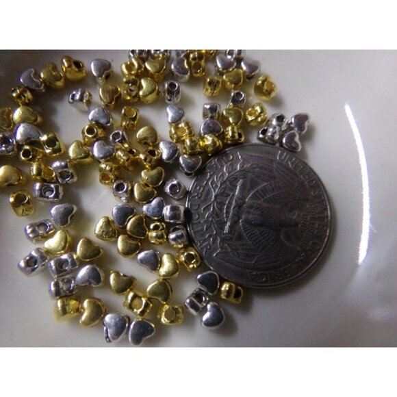 Mixed Tiny Heart Bead Spacers - Picture 2 of 2